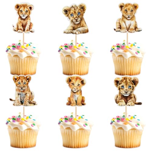 Blumomon 24 Stück Löwe Muster Cupcake Toppers Herzlichen Glückwunsch zum Geburtstag Cupcake Dekoration für Kinder Wild Jungle Tier Theme Birthday Party Dekor Blumomon 24 Stück Löwe Muster Cupcake Toppers Herzlichen Glückwunsch zum Geburtstag Cupcake Dekoration für Kinder Wild Jungle Tier Theme Birthday Party Dekor von Blumomon
