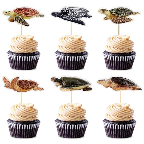Blumomon 24 Stück Schildkröte Thema Cupcake Topper Geburtstagstorte Topper Unter dem Meer Party Supplies Kuchen Dekoration Blumomon 24 Stück Schildkröte Thema Cupcake Topper Geburtstagstorte Topper Unter dem Meer Party Supplies Kuchen Dekoration von Blumomon