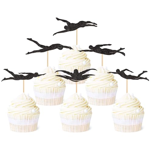 Blumomon 24 Stück Schwimm Cupcake Topper Schwarz Glitzer Fitness Schwimm Cupcake Dekoration Picks Sport Thema Cupcake Topper Baby Shower Geburtstag Sport Thema Party Kuchendekoration Blumomon 24 Stück Schwimm Cupcake Topper Schwarz Glitzer Fitness Schwimm Cupcake Dekoration Picks Sport Thema Cupcake Topper Baby Shower Geburtstag Sport Thema Party Kuchendekoration von Blumomon