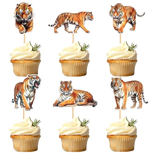 Blumomon 24 Stück Tiger Cupcake Topper Dschungel Safari Tiere Kuchen Dekoration Tiere Figur Kuchen Topper Picks für Babyparty Kindergeburtstag Party Supplies Blumomon 24 Stück Tiger Cupcake Topper Dschungel Safari Tiere Kuchen Dekoration Tiere Figur Kuchen Topper Picks für Babyparty Kindergeburtstag Party Supplies von Blumomon