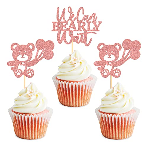 Blumomon 24 Stück We Can Bearly Wait Cupcake-Topper Glitzer Bär Cupcake Picks Baby Shower Kuchen Dekorationen für Gender Reveal Thema Babyparty Kinder Geburtstag Party Supplies Rose Gold Blumomon 24 Stück We Can Bearly Wait Cupcake-Topper Glitzer Bär Cupcake Picks Baby Shower Kuchen Dekorationen für Gender Reveal Thema Babyparty Kinder Geburtstag Party Supplies Rose Gold von Blumomon