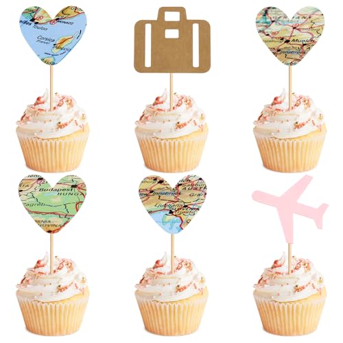 Blumomon 24pcs Reise Flugzeug Cupcake Dekoration Rosa Flugzeug Herz-geformte Karte Gepäck Cupcake Auswahl Reise Thema Baby Dusche Blumomon 24pcs Reise Flugzeug Cupcake Dekoration Rosa Flugzeug Herz-geformte Karte Gepäck Cupcake Auswahl Reise Thema Baby Dusche von Blumomon