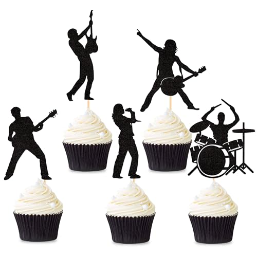 Blumomon 25 Stück 70er Jahre Disco tanzende Cupcake-Topper 70er Jahre Disco Kuchen Dekorationen von Blumomon