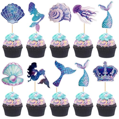 Blumomon 27 Stück Meerestiere Cupcake Topper Geburtstagstorte Topper Ozean Party Supplies Kuchen Dekoration Blumomon 27 Stück Meerestiere Cupcake Topper Geburtstagstorte Topper Ozean Party Supplies Kuchen Dekoration von Blumomon