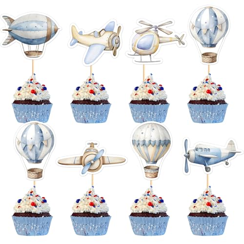 Blumomon 28 Stück Flugzeug Flugzeug Cupcake Toppers Heißluftballon Cupcake Dekoration Dusche Baby Kinder Geburtstag Party Dekoration Wahl für Flugzeug Partyzubehör Thema Blumomon 28 Stück Flugzeug Flugzeug Cupcake Toppers Heißluftballon Cupcake Dekoration Dusche Baby Kinder Geburtstag Party Dekoration Wahl für Flugzeug Partyzubehör Thema von Blumomon