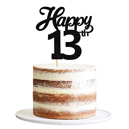 Blumomon 3 Stück Happy 13th Birthday Kuchenaufsätze Cheers to 13th Birthday Thirteen Years Old Party Cake Centerpieces Topper Dekorationen von Blumomon