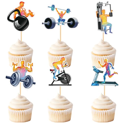 Blumomon 30 Stück Farbe Gym Thema Cupcake-Dekoration Gewichtheben Laufen Hanteln Dekoration für Cupcake Party Fitness Thema Fitness Zubehör Geburtstagsfeier Blumomon 30 Stück Farbe Gym Thema Cupcake-Dekoration Gewichtheben Laufen Hanteln Dekoration für Cupcake Party Fitness Thema Fitness Zubehör Geburtstagsfeier von Blumomon