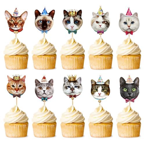 Blumomon 30 Stück Katzen-Geburtstags-Kuchendekoration, realistisch, Katze, Cupcake-Dekoration, für Haustiere, Party, Dekoration, Kinder, Geburtstag, Cake Decor Blumomon 30 Stück Katzen-Geburtstags-Kuchendekoration, realistisch, Katze, Cupcake-Dekoration, für Haustiere, Party, Dekoration, Kinder, Geburtstag, Cake Decor von Blumomon