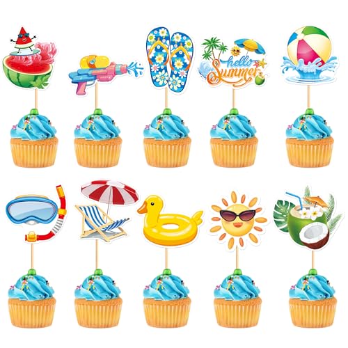 Blumomon 30 Stück Sommer Strand Vacation Cupcake topper Strandurlaub,Strandparty Cupcakes topper, Sommer Babyparty Themen Geburtstag Kuchen dekorieren Blumomon 30 Stück Sommer Strand Vacation Cupcake topper Strandurlaub,Strandparty Cupcakes topper, Sommer Babyparty Themen Geburtstag Kuchen dekorieren von Blumomon