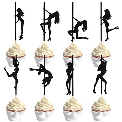 Blumomon 32 Stück Pole Dancing Cupcake Toppers Schwarz Glitzer Pole Dancers Kuchen Dekorationen Picks Pole Dancers Cake Topper für Junggesellinnenabschied Brautparty Geburtstag Party Kuchen Blumomon 32 Stück Pole Dancing Cupcake Toppers Schwarz Glitzer Pole Dancers Kuchen Dekorationen Picks Pole Dancers Cake Topper für Junggesellinnenabschied Brautparty Geburtstag Party Kuchen von Blumomon