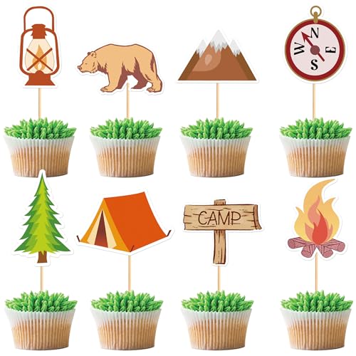 Blumomon 32 Stück Camping Kuchenaufsatz Gaming Dekoration Leben im Freien Partys Dekoration für eine Picknickparty Babyparty Party Dekorationen Blumomon 32 Stück Camping Kuchenaufsatz Gaming Dekoration Leben im Freien Partys Dekoration für eine Picknickparty Babyparty Party Dekorationen von Blumomon