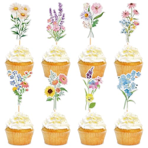 Blumomon 32 Stück Garten Cupcake topper Blume Tisch Tortendekoration Blumen KuchenTopper Braut Baby Dusche Dekorationen Engagement Party Dekorationen Blumomon 32 Stück Garten Cupcake topper Blume Tisch Tortendekoration Blumen KuchenTopper Braut Baby Dusche Dekorationen Engagement Party Dekorationen von Blumomon