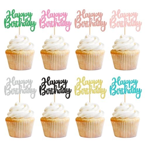Blumomon 32 Stück Happy Birthday Cupcake Topcap Happy Birthday Cupcake Gebäck ausgewählte Kuchendekorationen für Geburtstag Baby Shower Geburtstagsfeier Blumomon 32 Stück Happy Birthday Cupcake Topcap Happy Birthday Cupcake Gebäck ausgewählte Kuchendekorationen für Geburtstag Baby Shower Geburtstagsfeier von Blumomon