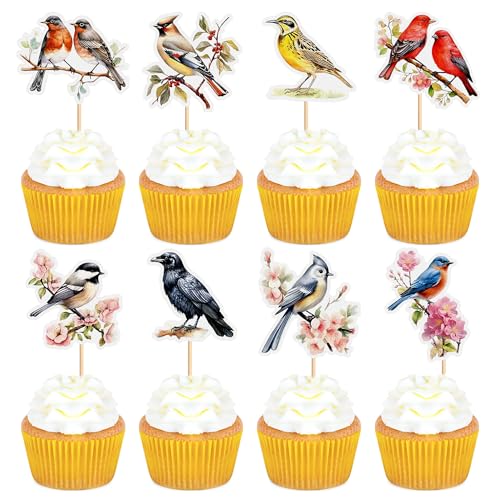 Blumomon 32 Stück Vögel, Cupcake-Topper, Vögel, Party, Kuchendekoration, für den Außenbereich, Vögel, Thema, Babyparty, Geburtstag, Kuchendekoration, Zubehör Blumomon 32 Stück Vögel, Cupcake-Topper, Vögel, Party, Kuchendekoration, für den Außenbereich, Vögel, Thema, Babyparty, Geburtstag, Kuchendekoration, Zubehör von Blumomon