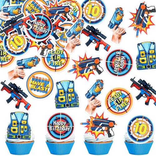 Blumomon 40 Stück Essbar Spielzeugpistole Cupcake Topper Schießspiel Kuchen Dekoration Spiel Cupcake Aufsätze für Spiele Motto Geburtstag Party Dekorationen Blumomon 40 Stück Essbar Spielzeugpistole Cupcake Topper Schießspiel Kuchen Dekoration Spiel Cupcake Aufsätze für Spiele Motto Geburtstag Party Dekorationen von Blumomon