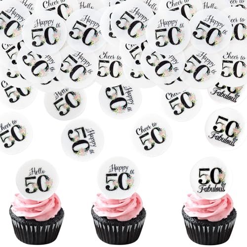 Blumomon 40 Stück Essbare 50th Happy Birthday Cupcake Toppers Cheers to 50 Fabelhafte Kuchendekoration 50 Geburtstag Party Dekoration Essbare Tortendekoration zum 50 Geburtstag Blumomon 40 Stück Essbare 50th Happy Birthday Cupcake Toppers Cheers to 50 Fabelhafte Kuchendekoration 50 Geburtstag Party Dekoration Essbare Tortendekoration zum 50 Geburtstag von Blumomon
