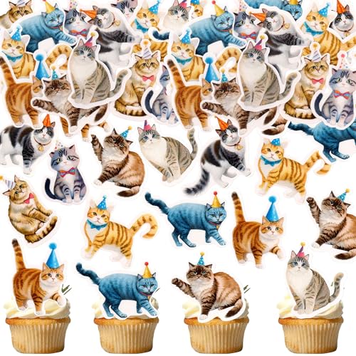 Blumomon 40 Stück Essbare Katze Cupcake Toppers Essbare Katze Cupcake Dekoration Glückwunsch zum Geburtstag Dekoration Baby Dusche Kinder Geburtstagskuchen Dekoration Blumomon 40 Stück Essbare Katze Cupcake Toppers Essbare Katze Cupcake Dekoration Glückwunsch zum Geburtstag Dekoration Baby Dusche Kinder Geburtstagskuchen Dekoration von Blumomon