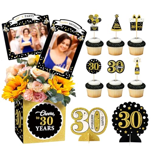 Blumomon 40 Stück Happy 30. Geburtstag Kuchen Toppers Tischdekorationen Jubel zum 30. Geburtstag Foto Wall Pick Party Supplies Blumomon 40 Stück Happy 30. Geburtstag Kuchen Toppers Tischdekorationen Jubel zum 30. Geburtstag Foto Wall Pick Party Supplies von Blumomon