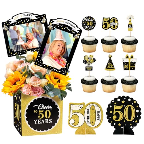 Blumomon 40 Stück Happy 50. Geburtstag Kuchen Toppers Tischdekorationen Jubel zum 50. Geburtstag Foto Wall Pick Party Supplies Blumomon 40 Stück Happy 50. Geburtstag Kuchen Toppers Tischdekorationen Jubel zum 50. Geburtstag Foto Wall Pick Party Supplies von Blumomon