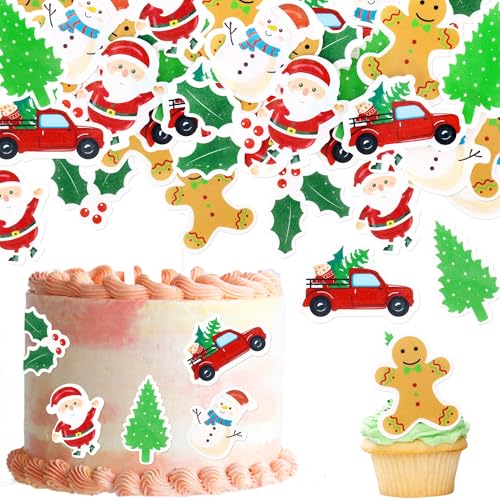 Blumomon 48 Stück Essbare Merry Christmas Cupcake Topper Essbare Weihnachten LKW Baum,Weihnachtsmann,Christmas Biscuit Man Weihnachts kuchen Dekoration Weihnachtsfeier Feiertagsbedarf Blumomon 48 Stück Essbare Merry Christmas Cupcake Topper Essbare Weihnachten LKW Baum,Weihnachtsmann,Christmas Biscuit Man Weihnachts kuchen Dekoration Weihnachtsfeier Feiertagsbedarf von Blumomon