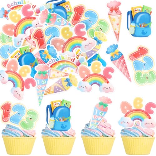 Blumomon 48 Stück Essbare Zurück zur Schule Cupcake Toppers Willkommen Der erste Tag der Schulkind Cupcake Dekorationen Schule Themenparty Kuchen Dekorationen Blumomon 48 Stück Essbare Zurück zur Schule Cupcake Toppers Willkommen Der erste Tag der Schulkind Cupcake Dekorationen Schule Themenparty Kuchen Dekorationen von Blumomon