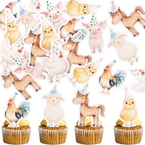 Blumomon 48Stück Vorgeschnitten Essbare Bauernhof Tiere Der Cupcake Top Bauernhof Geburtstagsparty Cupcake Dekorationen Blumomon 48Stück Vorgeschnitten Essbare Bauernhof Tiere Der Cupcake Top Bauernhof Geburtstagsparty Cupcake Dekorationen von Blumomon
