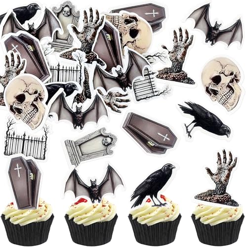Blumomon 49 Stück Essbare Halloween Cupcake Topper Halloween Party Dekoration Essbare Horror Party Dekoration Blumomon 49 Stück Essbare Halloween Cupcake Topper Halloween Party Dekoration Essbare Horror Party Dekoration von Blumomon