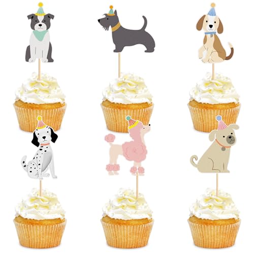 Blumomon Cupcake-Topper mit Hundemotiv, niedliche Welpen-Kuchendekorationen, Picks, Party-Haustier-Hunde-Dekorationen für Hunde-Thema, Kindergeburtstag, Babyparty, Party-Dekoration, Zubehör, 30 Stück Blumomon Cupcake-Topper mit Hundemotiv, niedliche Welpen-Kuchendekorationen, Picks, Party-Haustier-Hunde-Dekorationen für Hunde-Thema, Kindergeburtstag, Babyparty, Party-Dekoration, Zubehör, 30 Stück von Blumomon