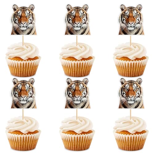 Blumomon Cupcake-Topper mit Tiger-Motiv, Motiv: Waldtiere, Cupcake-Dekoration, Picks – Dschungel-Safari-Kuchendekorationen für Tiger-Thema, Babyparty, Kinder, Jungen, Mädchen, Geburtstagsparty-Zubehör Blumomon Cupcake-Topper mit Tiger-Motiv, Motiv: Waldtiere, Cupcake-Dekoration, Picks – Dschungel-Safari-Kuchendekorationen für Tiger-Thema, Babyparty, Kinder, Jungen, Mädchen, Geburtstagsparty-Zubehör von Blumomon