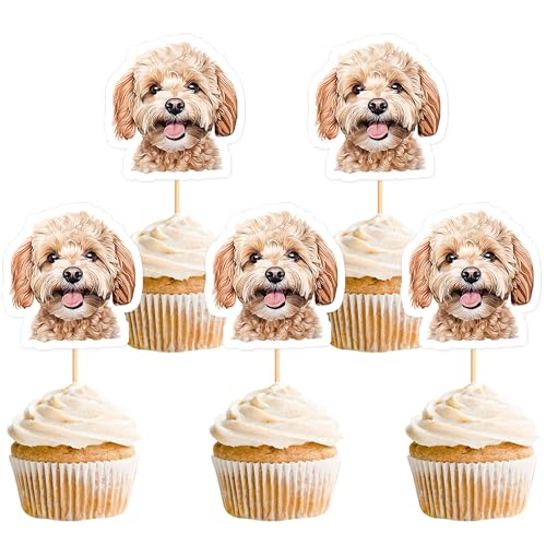 Blumomon Cupcake-Topper mit niedlichem Welpengesichter, Party-Wimpelkette, Dekorationen für Hunde, Welpen, Kindergeburtstag, Babyparty, Partyzubehör, 24 Stück Blumomon Cupcake-Topper mit niedlichem Welpengesichter, Party-Wimpelkette, Dekorationen für Hunde, Welpen, Kindergeburtstag, Babyparty, Partyzubehör, 24 Stück von Blumomon