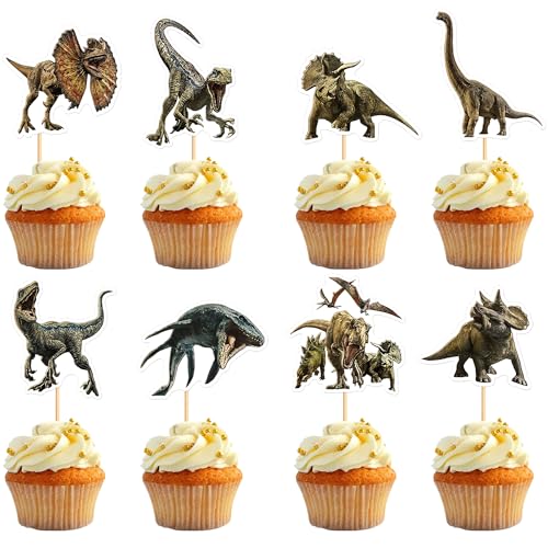 Blumomon Dinosaurier-Kuchenaufsätze, Dinosaurier, Happy Birthday, Cupcake-Dekoration, Dinosaurier-Thema, Geburtstagskuchendekorationen, Jungen, Mädchen, Babyparty, Dinosaurier-Thema von Blumomon