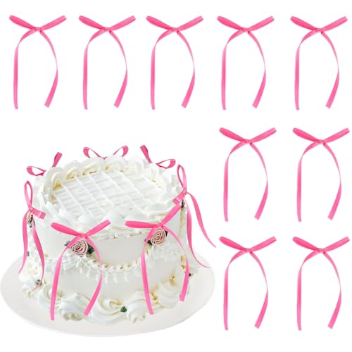 Blumomon Kuchendekorationen mit Schleife, Rosa, 20 Stück, für Babyparty, Kuchendekorationen für Kindergeburtstag, Hochzeit, Party, Hochzeitstag, Kuchendekorationen Blumomon Kuchendekorationen mit Schleife, Rosa, 20 Stück, für Babyparty, Kuchendekorationen für Kindergeburtstag, Hochzeit, Party, Hochzeitstag, Kuchendekorationen von Blumomon