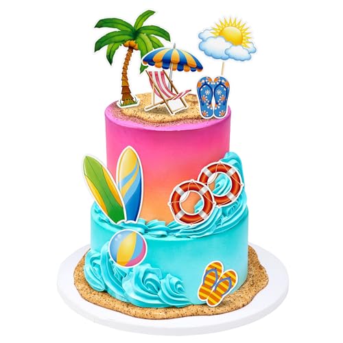 Blumomon Strand-Kuchenabdeckungen, Surfbrett-Kuchendekorationen, Strandpartys, Schwimmbad-Partys, Kuchendekoration, Picks, Babyparty, Sommerthema, Geburtstagsparty, Kuchendekorationen, Zubehör, 30 Blumomon Strand-Kuchenabdeckungen, Surfbrett-Kuchendekorationen, Strandpartys, Schwimmbad-Partys, Kuchendekoration, Picks, Babyparty, Sommerthema, Geburtstagsparty, Kuchendekorationen, Zubehör, 30 von Blumomon