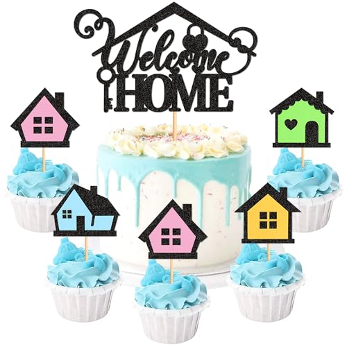 Blumomon Welcome Home Tortenaufsatz, Einweihungs-Kuchendekorationen für neues Zuhause, Party, Cupcake-Dekorationen Blumomon Welcome Home Tortenaufsatz, Einweihungs-Kuchendekorationen für neues Zuhause, Party, Cupcake-Dekorationen von Blumomon