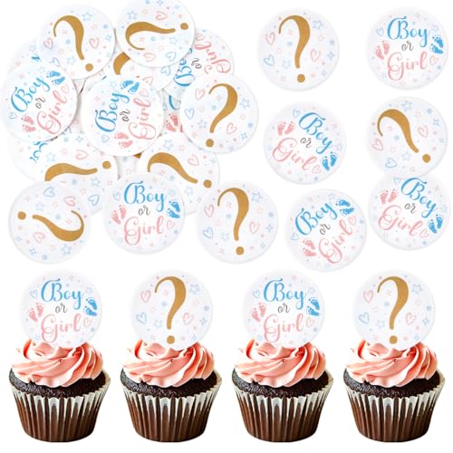 Blumomon40 Stück Essbar Oh Baby Cupcake Toppers Cupcake Toppers Baby Shower Cake Topper Geschlecht Offenbarung Party Kuchen Dekorationen von Blumomon