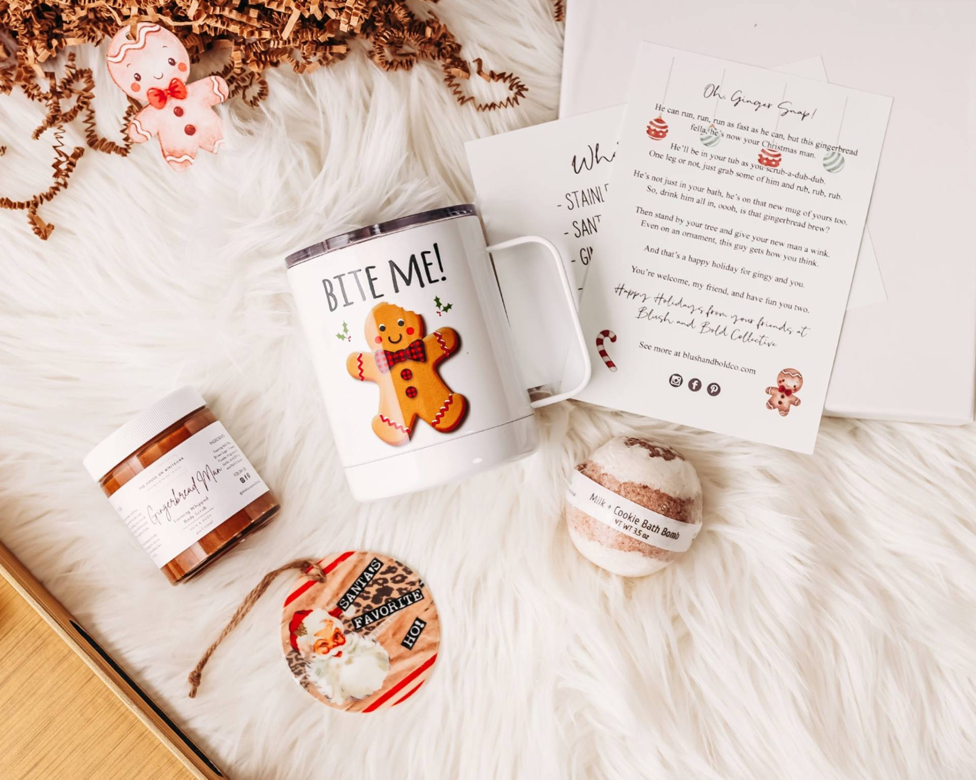 Lebkuchenmann | Geschenkkorb Urlaub Pflegepaket Für Sie Weihnachtsbecher Set Pflegeset Heiligabend Box Lebkuchenmann | Geschenkkorb Urlaub Pflegepaket Für Sie Weihnachtsbecher Set Pflegeset Heiligabend Box von BlushandBoldCo