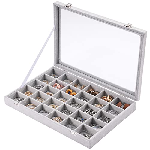 Schmuckkästchen, Aufbewahrung Schmuckkasten, Schmucktabletts Organizer, Schmuck Damen Schmuckschatulle Ringbox für Armband,Halskette und Ohrringe Schmuckkoffer Grey Damen Mädchen Schmuckkästchen, Aufbewahrung Schmuckkasten, Schmucktabletts Organizer, Schmuck Damen Schmuckschatulle Ringbox für Armband,Halskette und Ohrringe Schmuckkoffer Grey Damen Mädchen von Bluweet