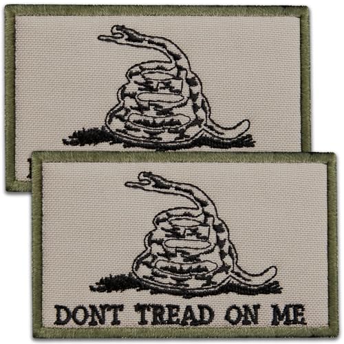 Aufnäher "Don't Tread On Me", bestickt, Gadsden-Flagge, Klettverschluss, Militärmoral, taktische Patches für Rucksäcke, taktische Weste, Hundegeschirr, "Don't Tread On Me", dezent, 5,1 x 7,6 cm, 2 Aufnäher "Don't Tread On Me", bestickt, Gadsden-Flagge, Klettverschluss, Militärmoral, taktische Patches für Rucksäcke, taktische Weste, Hundegeschirr, "Don't Tread On Me", dezent, 5,1 x 7,6 cm, 2 von Bluyellow
