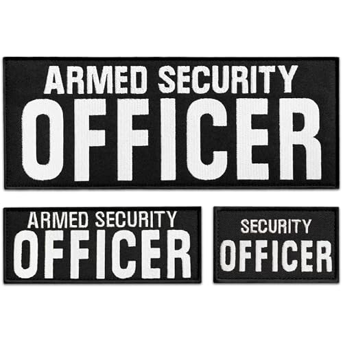 Bluyellow Bewaffneter Sicherheitsbeamter Patch-Set, bestickt, bewaffneter Sicherheitsaufnäher für Weste, Jacke, Uniform, Hut, passend für Sicherheitsweste für Sicherheitswächter von Bluyellow