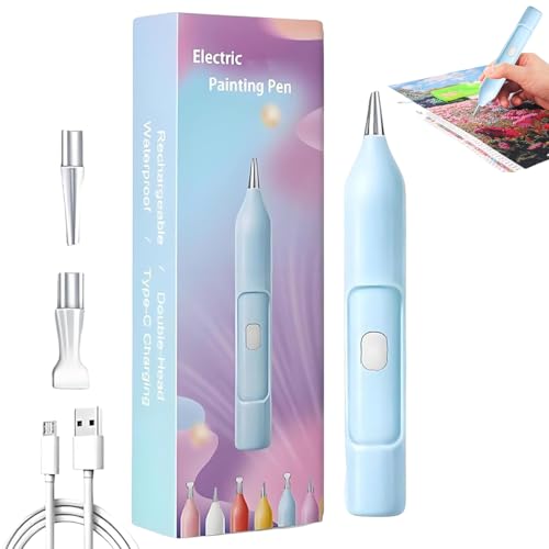 Ezypen Electric Diamond Painting Stift, Kunstwerkzeug, Strassmalerei, Vakuumabholung, wiederaufladbare Batterie, 15x2,5 cm, für Teamaktivitäten, Klassenzimmer von Bmdjdq