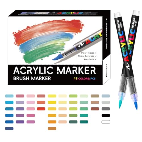 Marker -Stift, Acrylfarbenmarkierungen, Pinselstifte, lebendige Farben, glatte Anwendung, 48/60/70 -Color, Kunsthandwerk, Kunst und Projekte auf Stoff, Leinwand, Gestein, , Holz, Stein und Keramik Marker -Stift, Acrylfarbenmarkierungen, Pinselstifte, lebendige Farben, glatte Anwendung, 48/60/70 -Color, Kunsthandwerk, Kunst und Projekte auf Stoff, Leinwand, Gestein, , Holz, Stein und Keramik von Bmdjdq