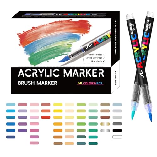 Marker -Stift, Acrylfarbenmarkierungen, Pinselstifte, lebendige Farben, glatte Anwendung, 48/60/70 -Color, Kunsthandwerk, Kunst und Projekte auf Stoff, Leinwand, Gestein, , Holz, Stein und Keramik Marker -Stift, Acrylfarbenmarkierungen, Pinselstifte, lebendige Farben, glatte Anwendung, 48/60/70 -Color, Kunsthandwerk, Kunst und Projekte auf Stoff, Leinwand, Gestein, , Holz, Stein und Keramik von Bmdjdq