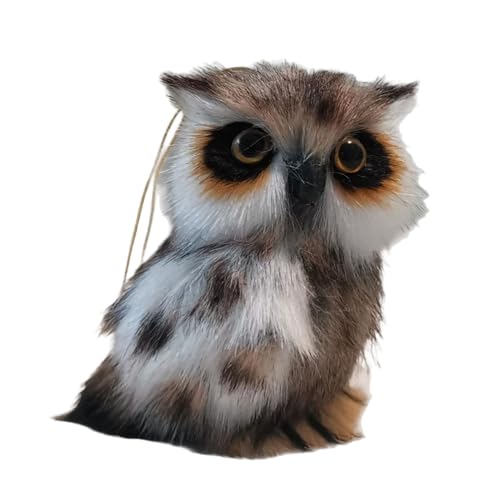 Simulation Eulen Anhänger, weicher Plüschstoff, 8x8x6cm, hangbarem gefülltes Tier, realistische Eulendekor, lebendige Glasaugen, für Walltürbeutel Party Kids Rucksack von Bmdjdq