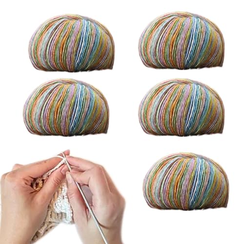 Bmucp Rainbow Young Gradient Cotton Yarn Skeins Garn, weiches Garn für Häkelkuchen, handgefärbt, für Pullover, Schals, Schals, Strickwaren und Häkeln Bmucp Rainbow Young Gradient Cotton Yarn Skeins Garn, weiches Garn für Häkelkuchen, handgefärbt, für Pullover, Schals, Schals, Strickwaren und Häkeln von Bmucp