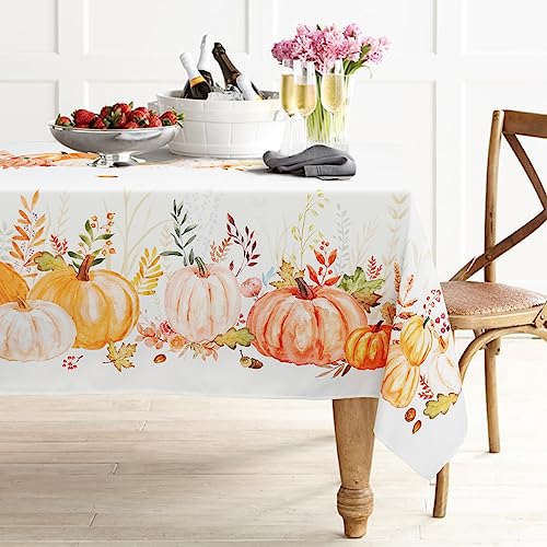 Bnejvif Herbst-Tischdecke, Herbst-Tischdecke, Thanksgiving-Tischdecke, Kürbismotiv, schmutzabweisend, knitterfrei, waschbar, 152,4 x 213,3 cm Bnejvif Herbst-Tischdecke, Herbst-Tischdecke, Thanksgiving-Tischdecke, Kürbismotiv, schmutzabweisend, knitterfrei, waschbar, 152,4 x 213,3 cm von Bnejvif