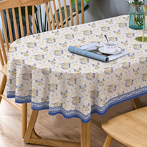 Bnejvif French Country Ovale Tischdecke, Paisleymuster, Polyester, wasserdicht, knitterfrei, 152,4 x 213,4 cm, Ganzjahres-Tischdecke von Bnejvif