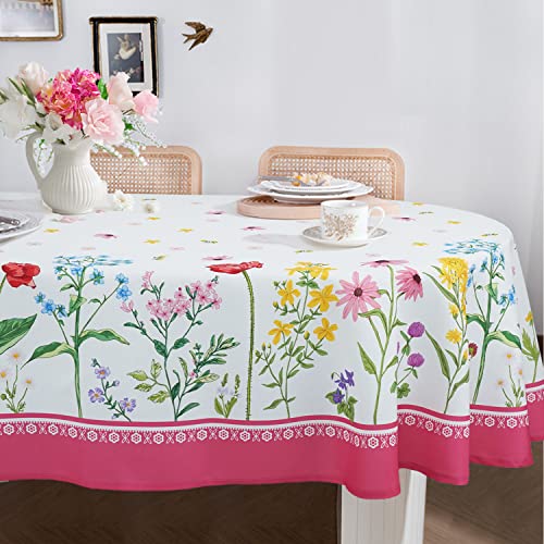 Bnejvif Ovale Tischdecke mit rosa Blumenmuster, ovale Tischdecke, Druck, Blumen-Tischdecke, Stoff, wasserdicht, knitterfrei, langlebig, rosa Blumen-Tischdecke für ovale Tische, 137 x 183 cm Bnejvif Ovale Tischdecke mit rosa Blumenmuster, ovale Tischdecke, Druck, Blumen-Tischdecke, Stoff, wasserdicht, knitterfrei, langlebig, rosa Blumen-Tischdecke für ovale Tische, 137 x 183 cm von Bnejvif
