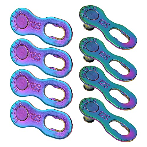 Stahlradkettenkettenverbindungsanschluss Set- Premium 12-Geschwindigkeitsteil für Mountain Road Bicycle- 4 Paare, 3 Farbauswahl (SILVER) (GOLD) (COLORFUL) von Bnineteenteam