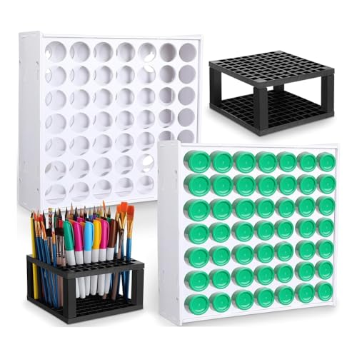 Bnnlqpsttg Mal-Organizer-Set, 3-teilig, 49 Löcher, Halterung für Kunstmalerei, vertikal, Flasche mit 2 Oz, Schreibtischhalterung für Stifte Bnnlqpsttg Mal-Organizer-Set, 3-teilig, 49 Löcher, Halterung für Kunstmalerei, vertikal, Flasche mit 2 Oz, Schreibtischhalterung für Stifte von Bnnlqpsttg