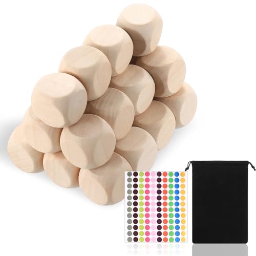 50 Stück Unbemalte Holzwürfel Blanko, 20x20x20mm DIY Holz Würfel Holz Blanko Würfel zum Beschriften für Malen, DIY Handwerk, Dekorationen, Bastelprojekte, mit Kordelzug Tasche & Punktaufkleber 50 Stück Unbemalte Holzwürfel Blanko, 20x20x20mm DIY Holz Würfel Holz Blanko Würfel zum Beschriften für Malen, DIY Handwerk, Dekorationen, Bastelprojekte, mit Kordelzug Tasche & Punktaufkleber von Bnnrjia